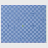 Papier Cadeau Flower Checkered Pattern No. 01 - Light Blue (Plat)