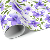 Papier Cadeau Flower Fun violet unique (Coin rond)