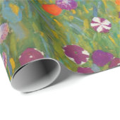 Papier Cadeau Flower Garden by Gustav Klimt (Coin rond)