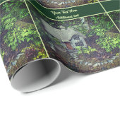 Papier Cadeau Flower Garden Cottage personnalisé (Coin rond)