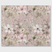 Papier Cadeau Flower paradise pale chestnut pink romance (Plat)
