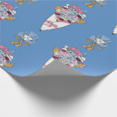 Papier Cadeau Flower & Perfume Bouquet Bundle on blue (Coin)