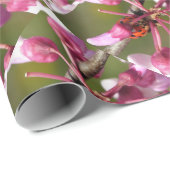 Papier Cadeau Flower Redbud avec Ladybug (Coin rond)