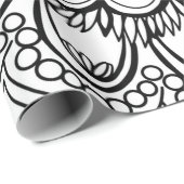 Papier Cadeau Flowers mandala hand drawing (Coin rond)