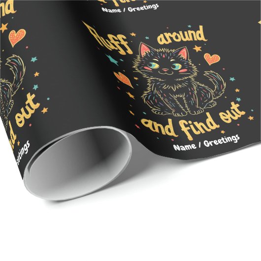 Papier Cadeau Fluff Around et Découvrez Le Parfait Mème (Coin rond)