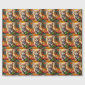 Papier Cadeau Fluffy Christmas Kitten (Plat)