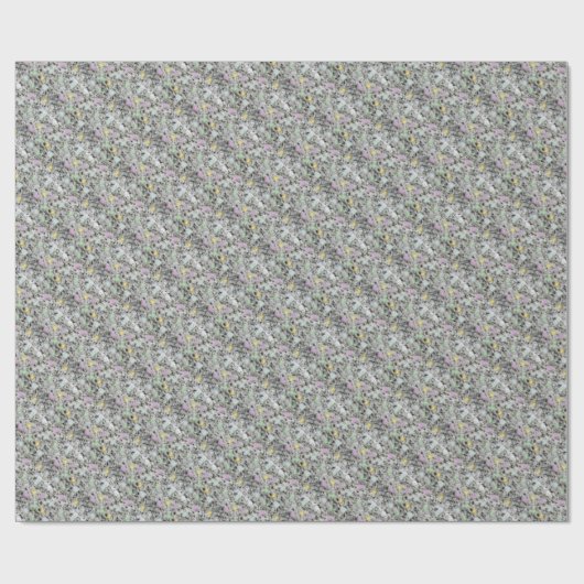 Papier Cadeau Fluffy Pastel Black and White Rock Texture (Plat)