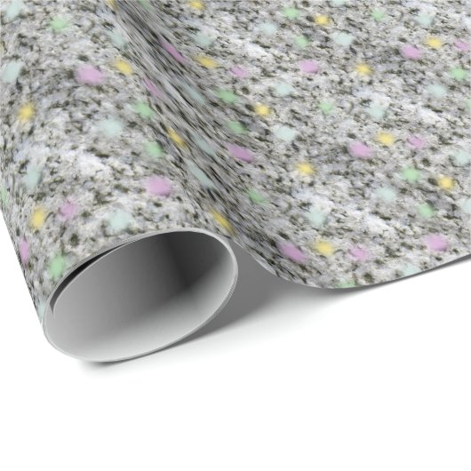 Papier Cadeau Fluffy Pastel Black and White Rock Texture (Coin rond)