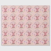 Papier Cadeau Fluffy Rose Highlands Scottish Cow (Plat)