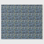 Papier Cadeau Fluffy Tissé Bleu Burlap (Plat)