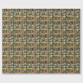 Papier Cadeau Fluffy Tissé Graphique Burlap Jaune (Plat)