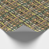 Papier Cadeau Fluffy Tissé Graphique Burlap Jaune (Coin)