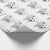 Papier Cadeau Fluffy White Puppy Photographie (Coin)