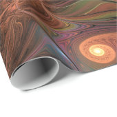 Papier Cadeau Fluorescent coloré Abstrait Trippy Brown Fractal (Coin rond)