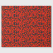 Papier Cadeau Fluorescent Red Small Zebra Print (Plat)