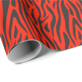 Papier Cadeau Fluorescent Red Small Zebra Print (Coin rond)