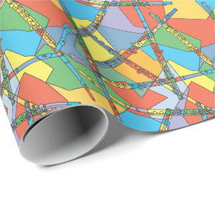 Papier Cadeau Flûtes Abstraites