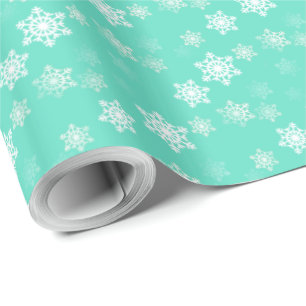 Papier Cadeau Flûtes de neige bleu Aqua