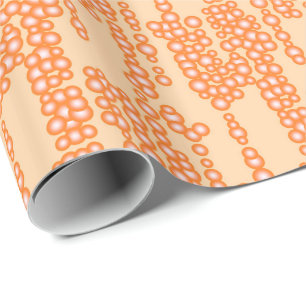 Papier Cadeau Flux de bulles, orange pastel