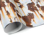 Papier Cadeau Flux de rouille blanche corrompu (Coin rond)