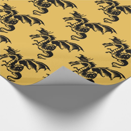 Papier Cadeau Flying Dragon Design Gold (Coin)