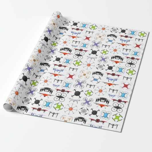 Papier Cadeau Flying Drones (Déroulé)