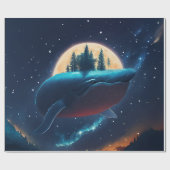 Papier Cadeau Flying Humpback Baleine Lune Mer Lumière Forêts St (Plat)