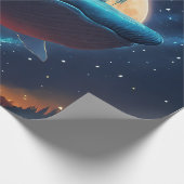 Papier Cadeau Flying Humpback Baleine Lune Mer Lumière Forêts St (Coin)