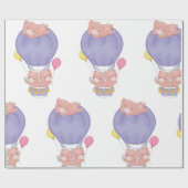 Papier Cadeau Flying Piggies in Hot Air Balloon (Plat)