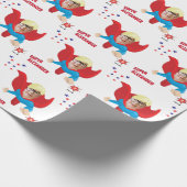 Papier Cadeau Flying Superhero Boy Justice Hero Cadeau Anniversa (Coin)