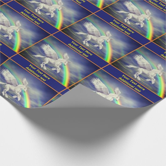 Papier Cadeau Flying Unicorn Horse Rainbow Imaginaire personnali (Coin)