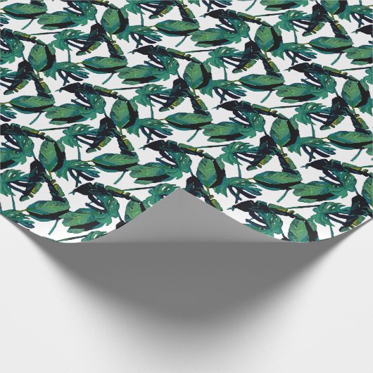 Papier Cadeau Foliage d'aquarelle Feuille tropicale (Coin)