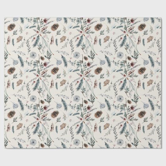 Papier Cadeau Foliage d'hiver (Plat)