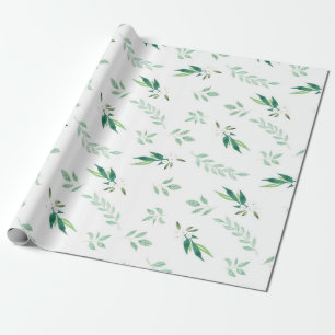 Papier Cadeau Foliage frais Motif Botanique Mariage aquarelle