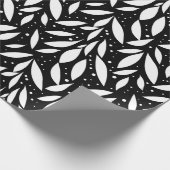 Papier Cadeau Foliage moderne noir et blanc (Coin)