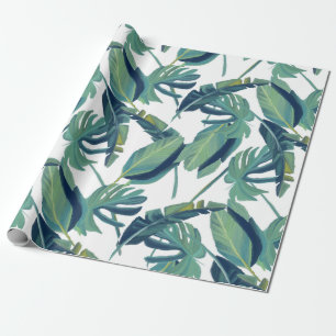 Papier Cadeau Foliage Tropical Monstera Feuille