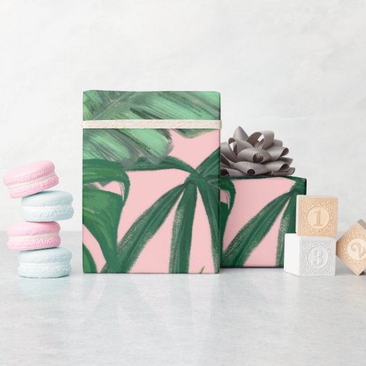 Papier Cadeau Foliage Tropical Monstera Feuille (Baby Shower)