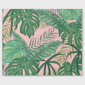 Papier Cadeau Foliage Tropical Monstera Feuille (Plat)