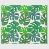 Papier Cadeau Foliage Tropical Monstera Feuille (Plat)