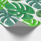 Papier Cadeau Foliage Tropical Monstera Feuille (Coin)