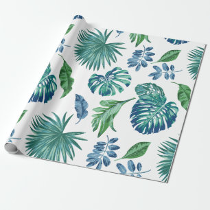 Papier Cadeau Foliage Tropical Monstera Feuille Aquarelle