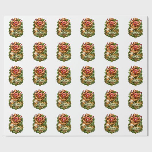 Papier Cadeau Folie de la pomme de la Saint-Patrick 🍀 (Plat)