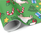 Papier Cadeau Folie de lama de vacances (Coin rond)