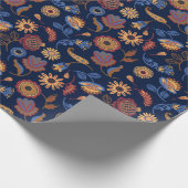 Papier Cadeau Folk Rustique Floral (Coin)