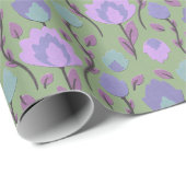 Papier Cadeau Folklore Floral Moderne // Mauve violet (Coin rond)