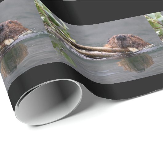 Papier Cadeau Fonctionnement de castor (Coin rond)