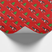 Papier Cadeau Fonctionnement noir et bronzage de Noël de teckel (Coin)