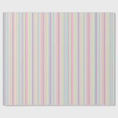 Papier Cadeau fond à rayures arc-en-ciel (Plat)