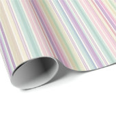 Papier Cadeau fond à rayures arc-en-ciel (Coin rond)