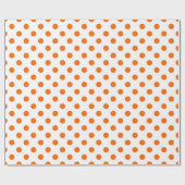 Papier Cadeau Fond blanc pois orange (Plat)